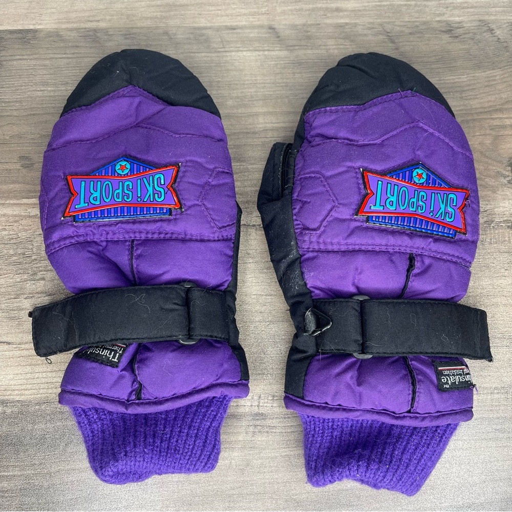 Children’s purple snow winter mittens gloves‎ size 6/7 girls